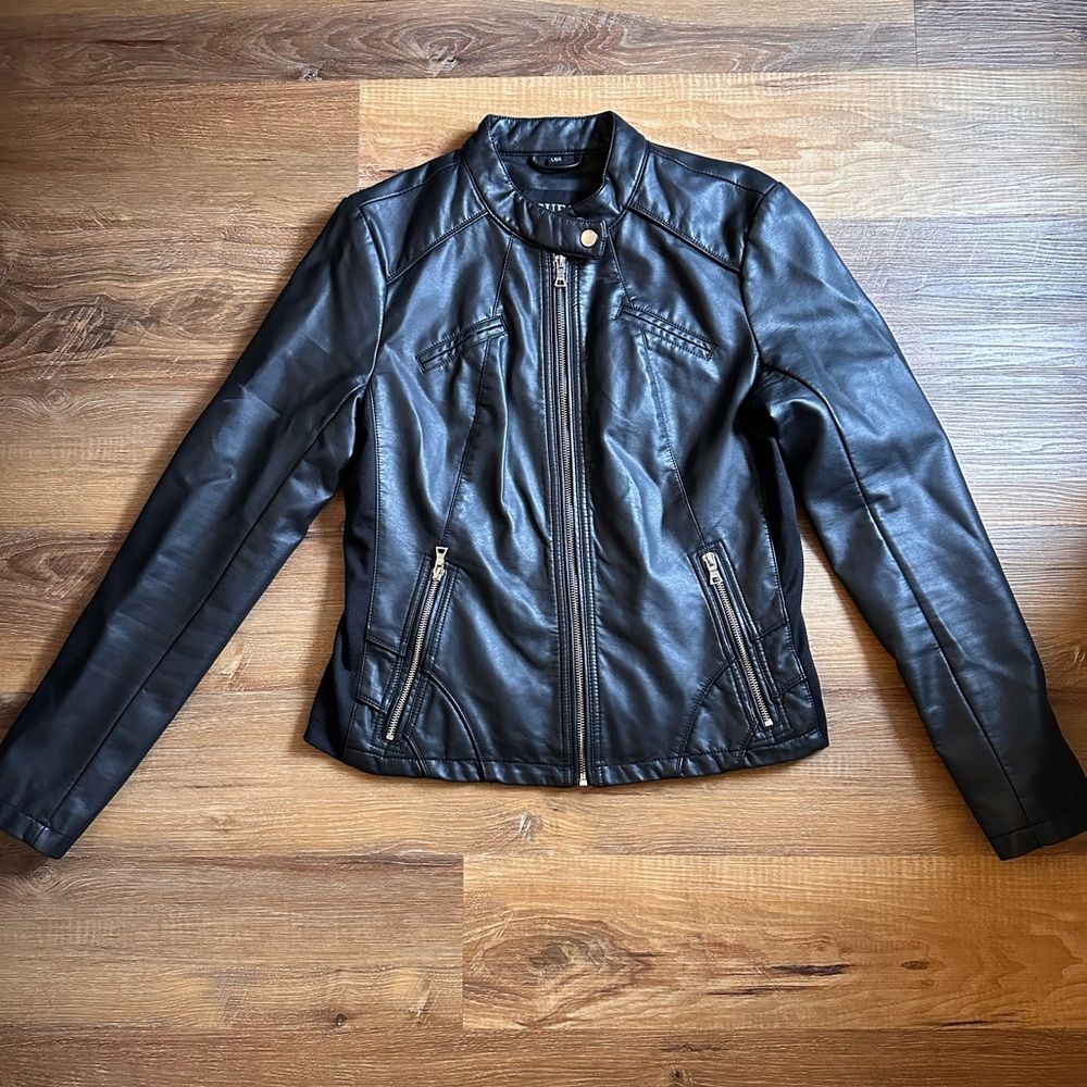 Guess Black Faux Leather Jacket for Women